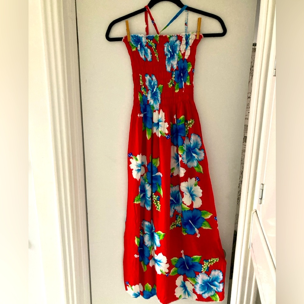 Strapless floral dress